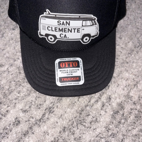OTTO limited edition Black SanClemente Trucker Hat Cap with adjustable snap-back - Picture 1 of 4